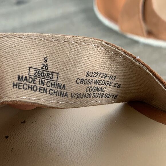 Old Navy Women's Espadrille Platform Sandals Size 9 Caramel Ankle Strap Wedge - Picture 8 of 10